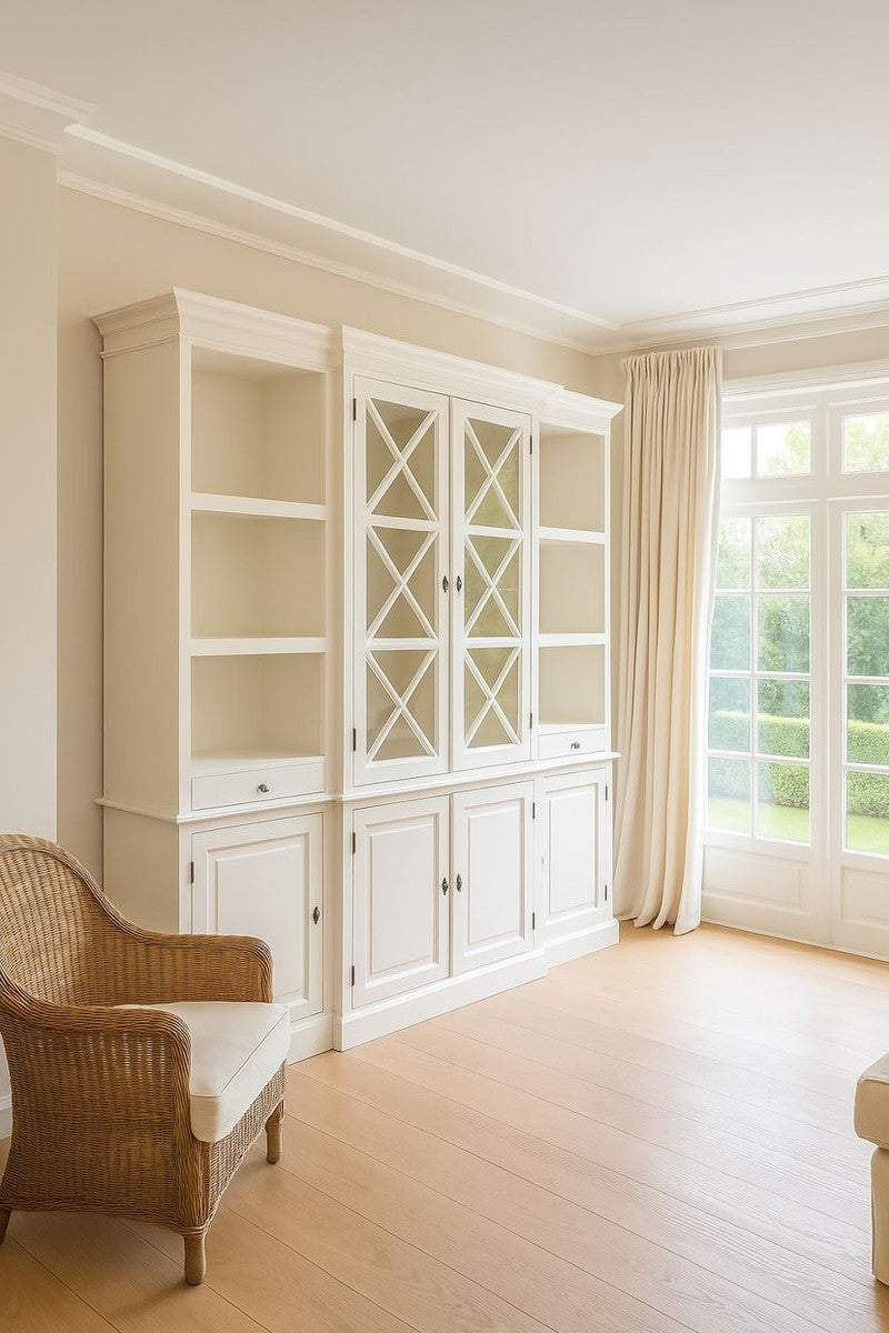 Landhausstil Massivholz Schrank Weiß 220 cm - Landhausstil Möbel