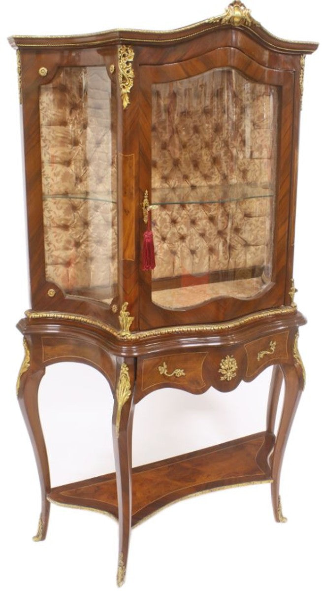 Barock Vitrine 105 x 42 x H. 174 cm - Barock Möbel - Vitrinenschrank - Wohnzimmerschrank