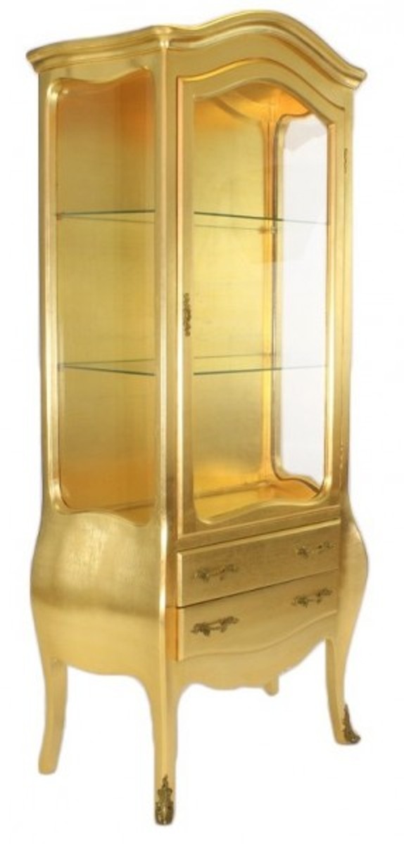 Barock Vitrine Gold - Vitrinenschrank - Wohnzimmerschrank