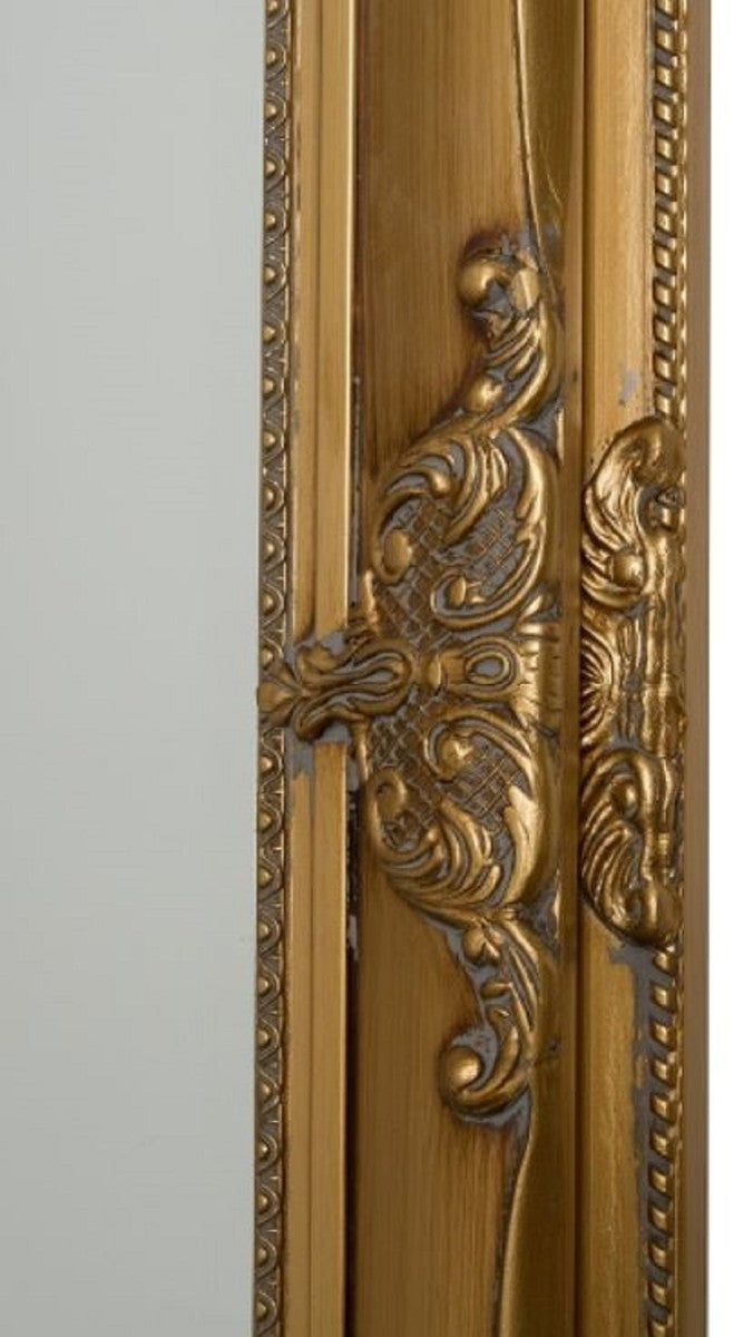 Barock Wandspiegel Gold 72 x H. 132 cm - Handgefertigter Barock Spiegel mit Holzrahmen und wunderschönen Verzierungen