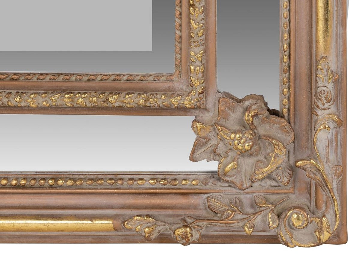 Barock Wandspiegel Braun / Gold 115 x H. 207 cm - Barockstil Spiegel Antik Stil Möbel