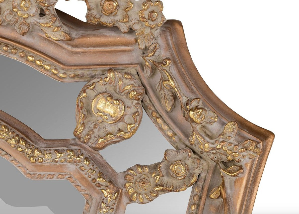 Barock Wandspiegel Braun / Gold 115 x H. 207 cm - Barockstil Spiegel Antik Stil Möbel