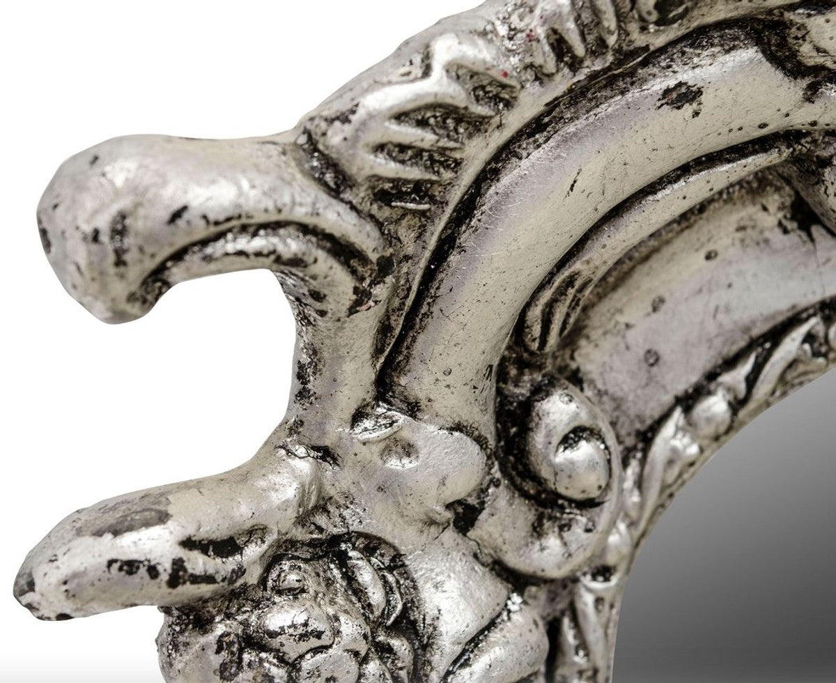 Barock Wandspiegel Silber 54 x H. 172 cm - Wohnzimmer Spiegel Antik Stil Möbel