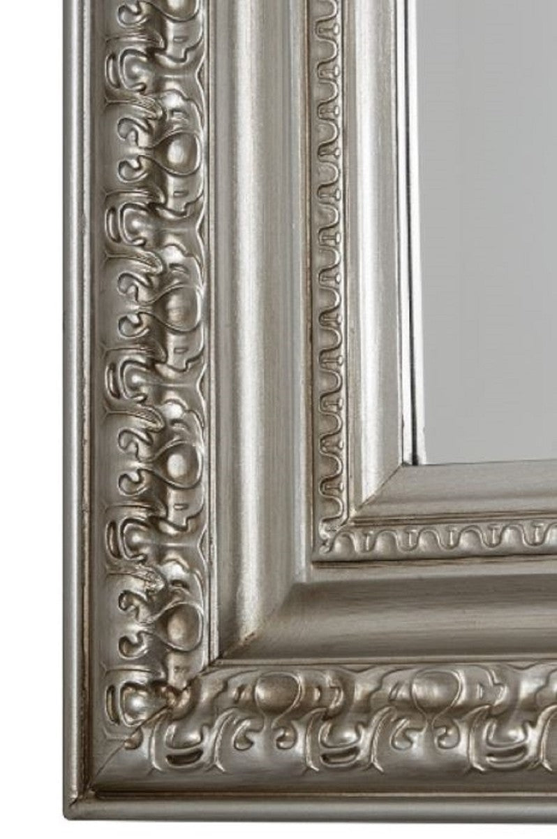 Barock Wandspiegel Silber 60 x H. 150 cm - Handgefertigter Spiegel im Barockstil
