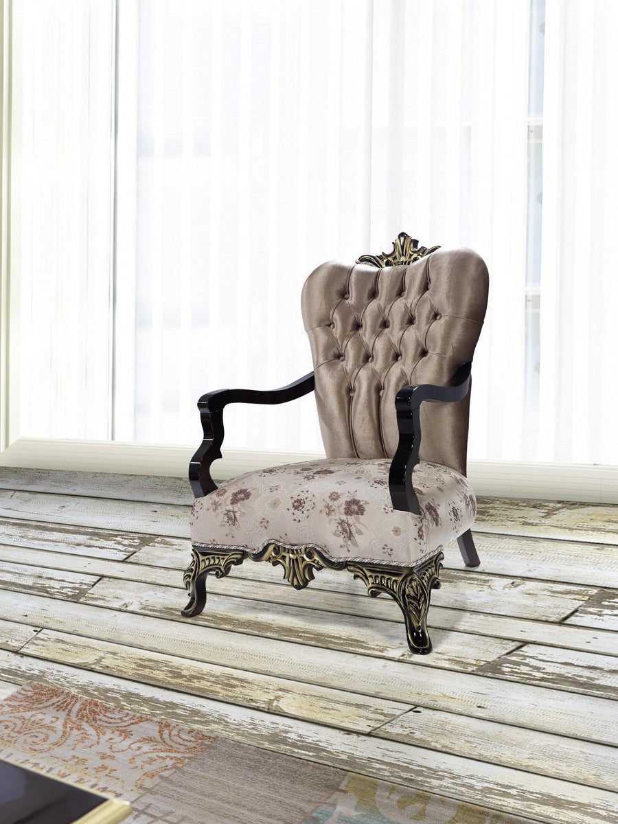 Barock Wohnzimmer Set Braun / Beige / Schwarz / Gold - 2 Sofas & 2 Sessel & 1 Couchtisch - Barock Wohnzimmer Möbel