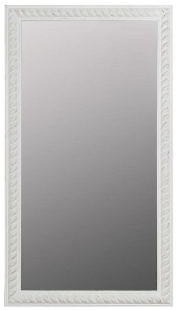 Barock Wohnzimmer Wandspiegel Antik Weiß / Gold 72 x H. 132 cm - Barockmöbel