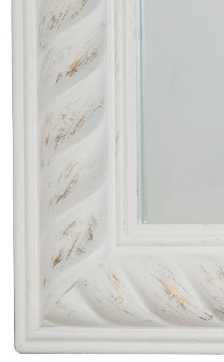 Barock Wohnzimmer Wandspiegel Antik Weiß / Gold 72 x H. 162 cm - Handgefertigter Spiegel im Barockstil