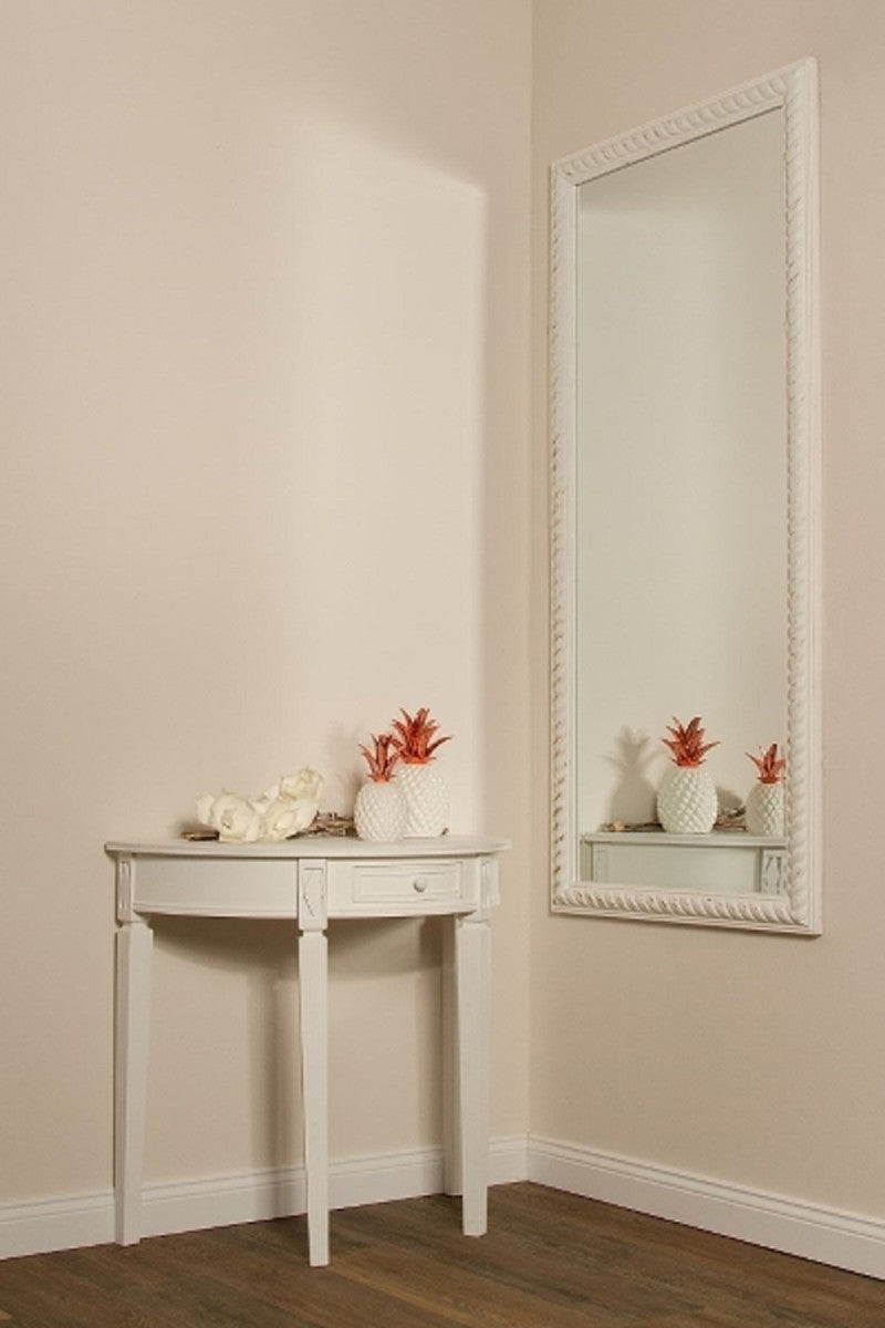 Barock Wohnzimmer Wandspiegel Antik Weiß / Gold 72 x H. 162 cm - Handgefertigter Spiegel im Barockstil