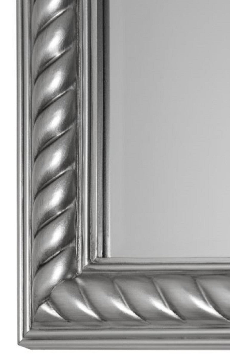 Barock Wohnzimmer Wandspiegel Antik Silber 72 x H. 162 cm - Handgefertigter Spiegel im Barockstil