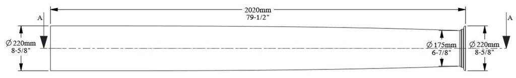 Barock Zierelement Wanddeko Säule Weiß Ø 22 x H. 202 cm - Runde Deko Säule im Barockstil
