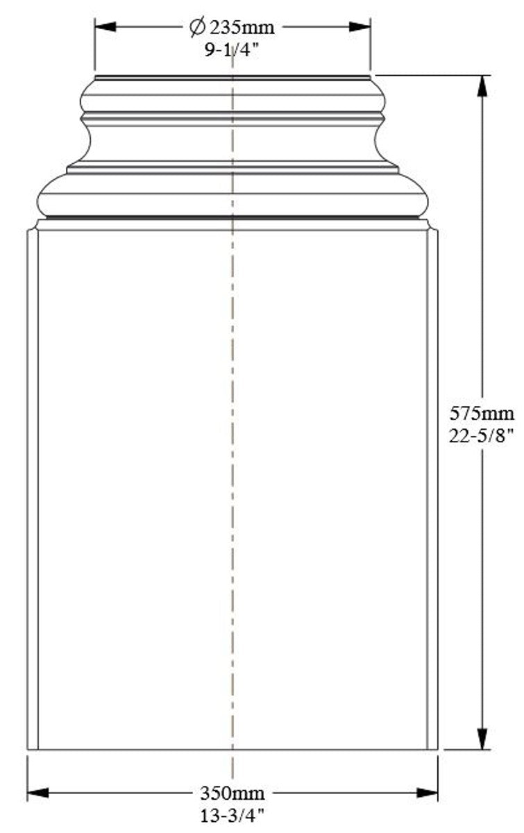 Barock Zierelement Säulenfuß Sockel Weiß 35 x 17,5 x H. 57,5 cm - Prunkvolle Wanddeko - Barock Deko