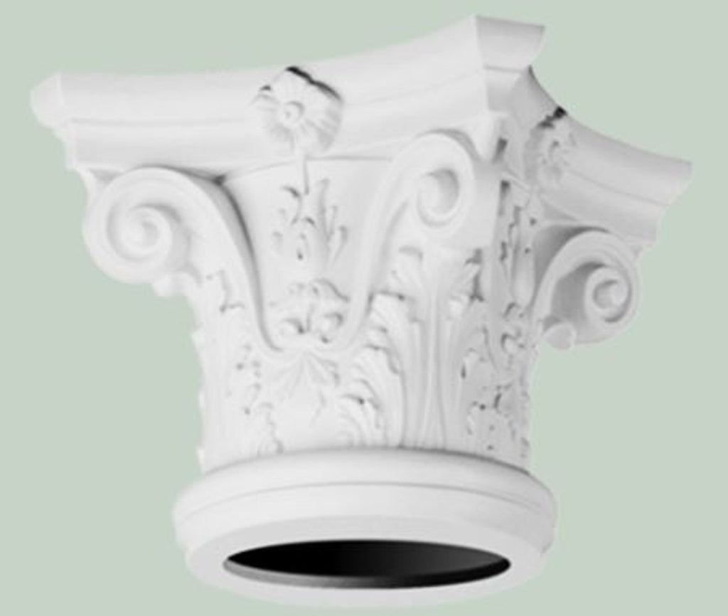 Barock Wanddeko Säulen Kopfteil Weiß 36 x 36 x H. 30 cm - Barock Deko Zierelement - Deko Accessoires