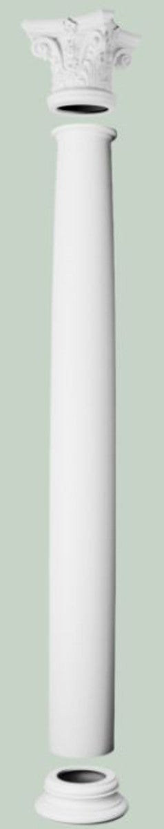 Barock Wanddeko Säulen Kopfteil Weiß 36 x 36 x H. 30 cm - Barock Deko Zierelement - Deko Accessoires