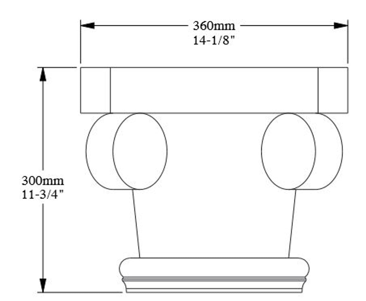Barock Wanddeko Säulen Kopfteil Weiß 36 x 36 x H. 30 cm - Barock Deko Zierelement - Deko Accessoires