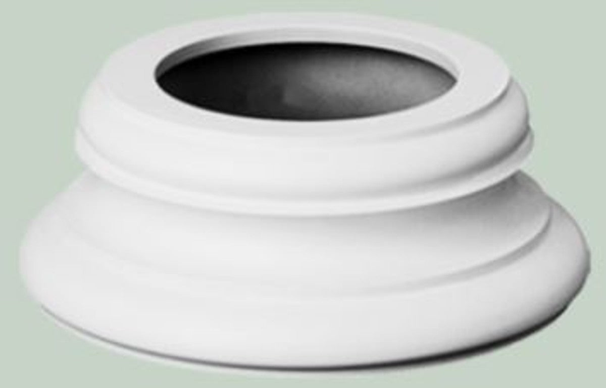 Barock Zierelement Sockel Weiß Ø 32 x H. 12,5 cm - Runder Deko Säulenfuß im Barockstil