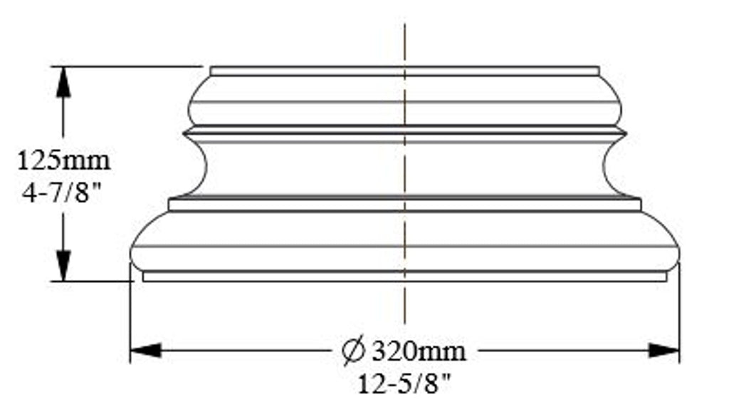 Barock Zierelement Säulenfuß Sockel Weiß 32 x 16 x H. 12,5 cm - Prunkvolle Wanddeko - Barock Deko