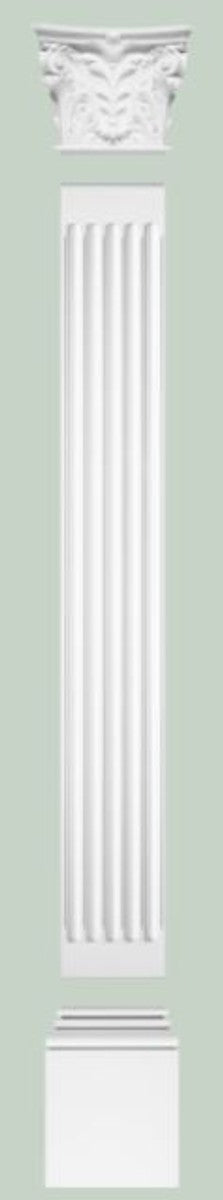 Barock Wanddeko Sockel Weiß 39 x 6,5 x H. 53,5 cm - Deko Zierelement Säulenfuß