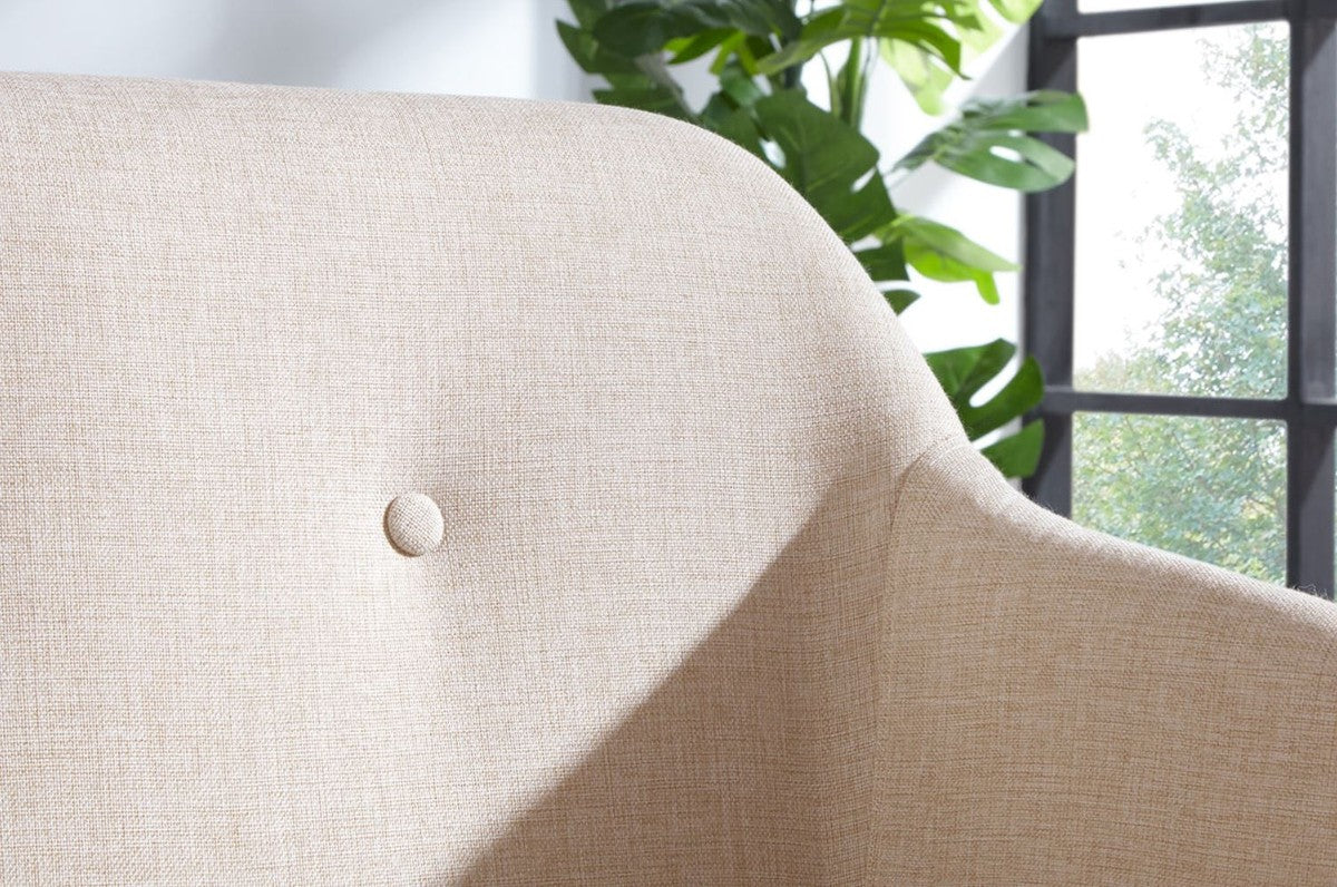 Sitzbank Naturfarben 116 cm - Gepolsterte Massivholz Bank