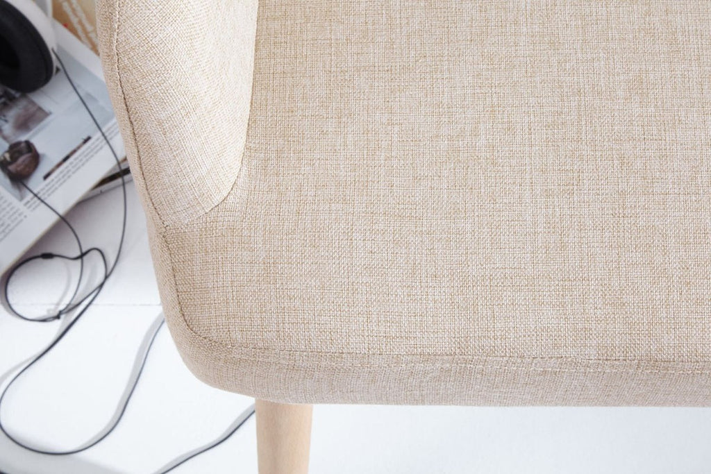 Sitzbank Naturfarben 116 cm - Gepolsterte Massivholz Bank