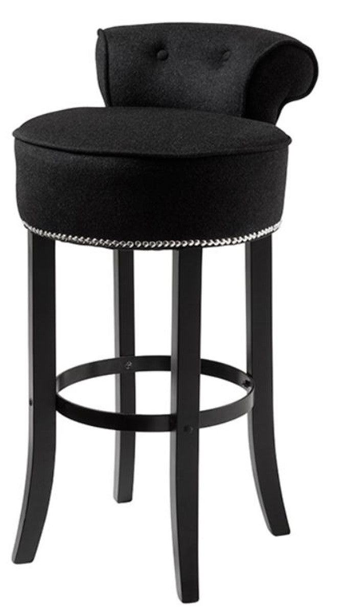 Barstuhl Schwarz 46 x 50 x H. 91 cm - Luxus Barhocker