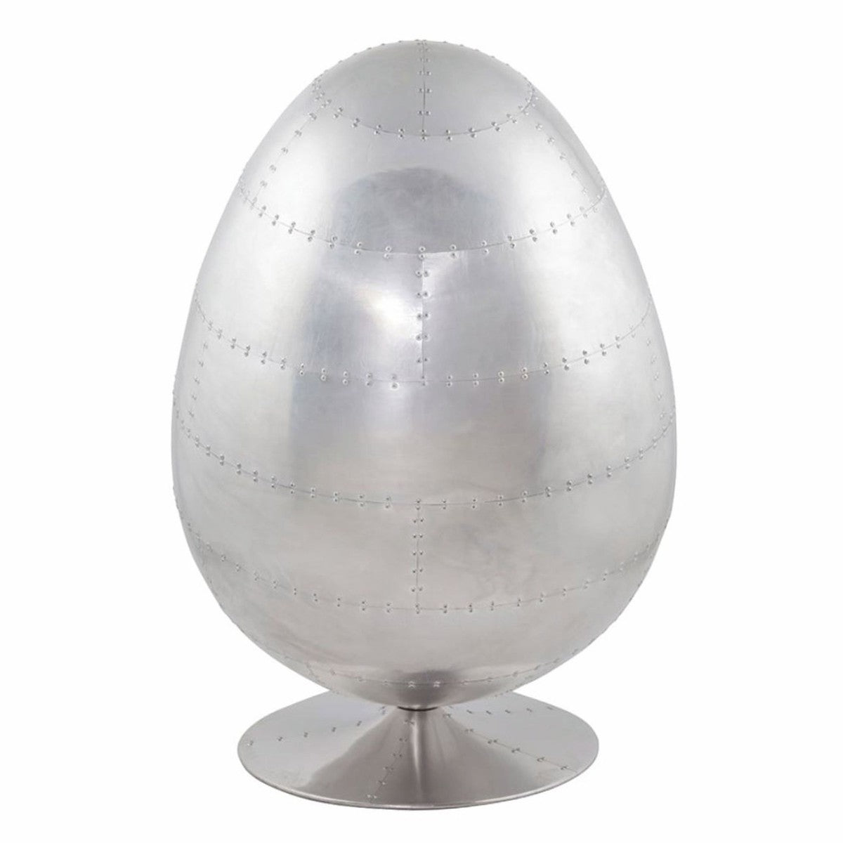 Aluminium Drehsessel mit Kunstleder Silber / Dunkelbraun H. 133 cm - Aluminium Möbel