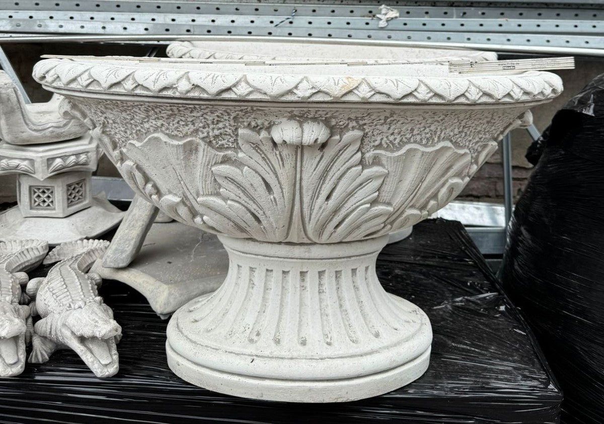 Luxus Barock Blumentopf Weiß 100 cm - Garten Deko Accessoires