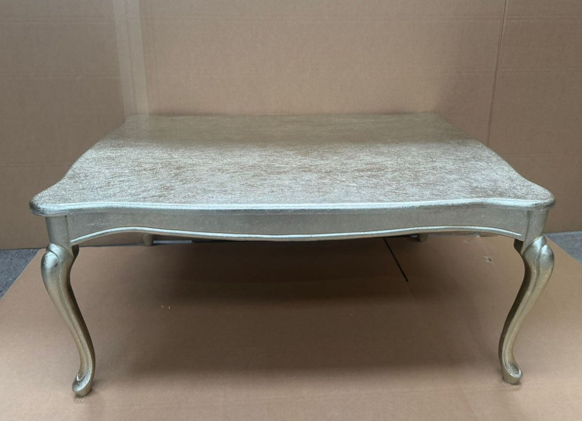 Luxus Barock Couchtisch Antik Silber 105 cm - Barock Möbel