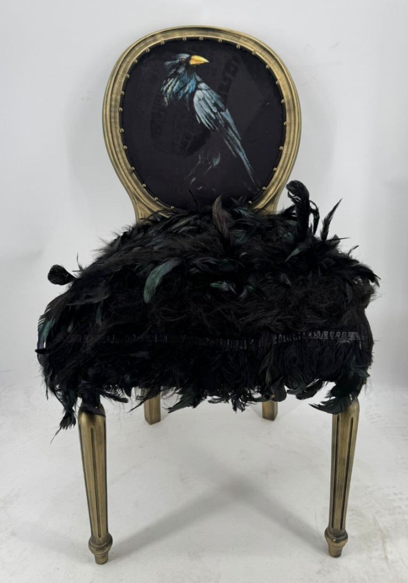 Luxus Barock Esszimmer Stuhl Krähe Schwarz Antik Gold - Barock Esszimmer Möbel