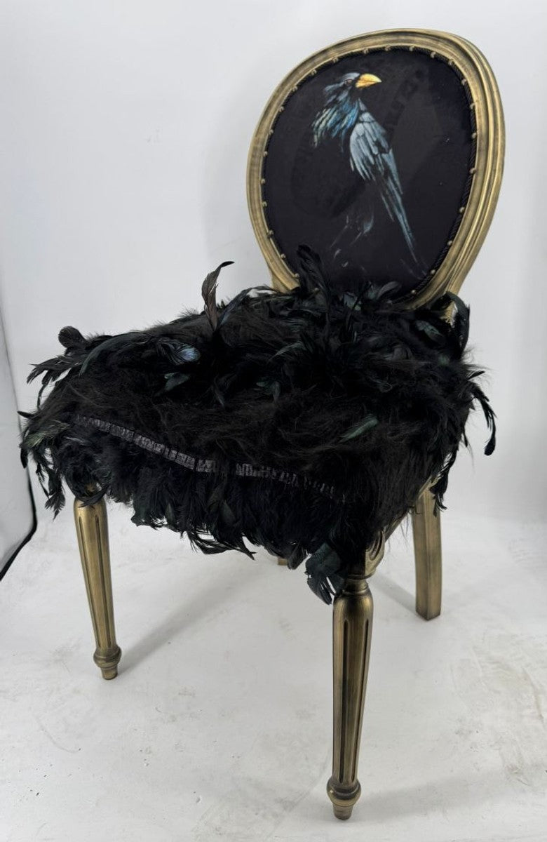 Luxus Barock Esszimmer Stuhl Krähe Schwarz Antik Gold - Barock Esszimmer Möbel