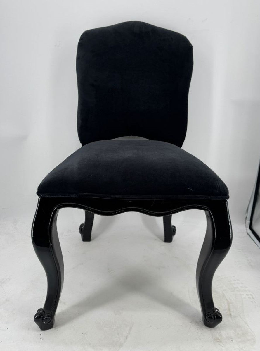 Luxus Barock Esszimmer Stuhl Castle mit Messing Löwengriff Schwarz - Barock Möbel