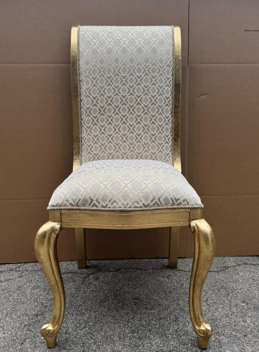 Luxus Barock Esszimmer Stuhl Gold Muster / Gold H. 105 cm - Barock Möbel