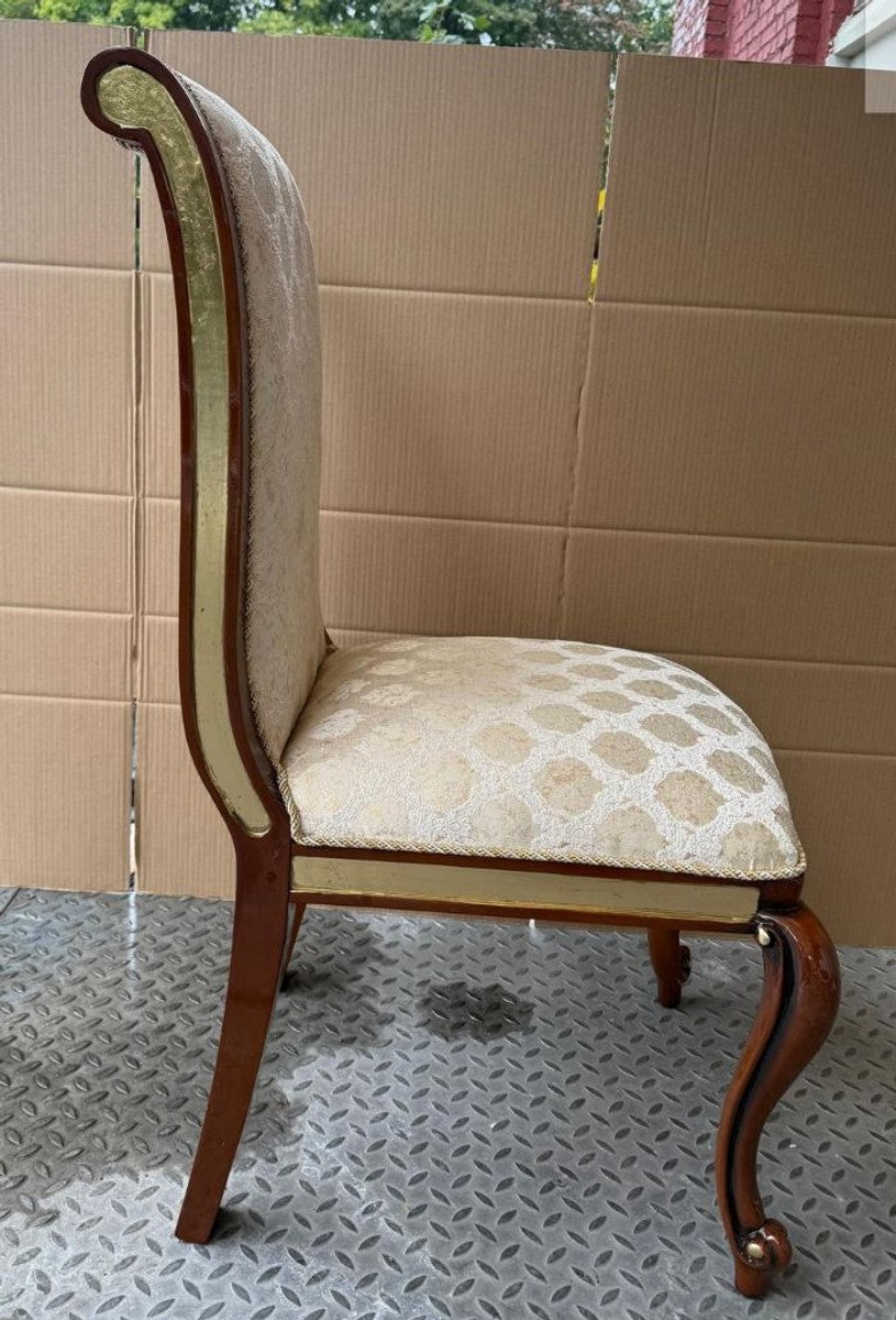 Luxus Barock Esszimmer Stuhl Gold / Braun H. 105 cm - Esszimmer Möbel
