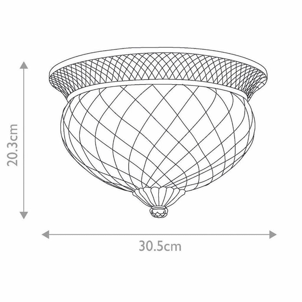 Barock Kristall Deckenleuchte Antik Silber Ø 30,5 cm