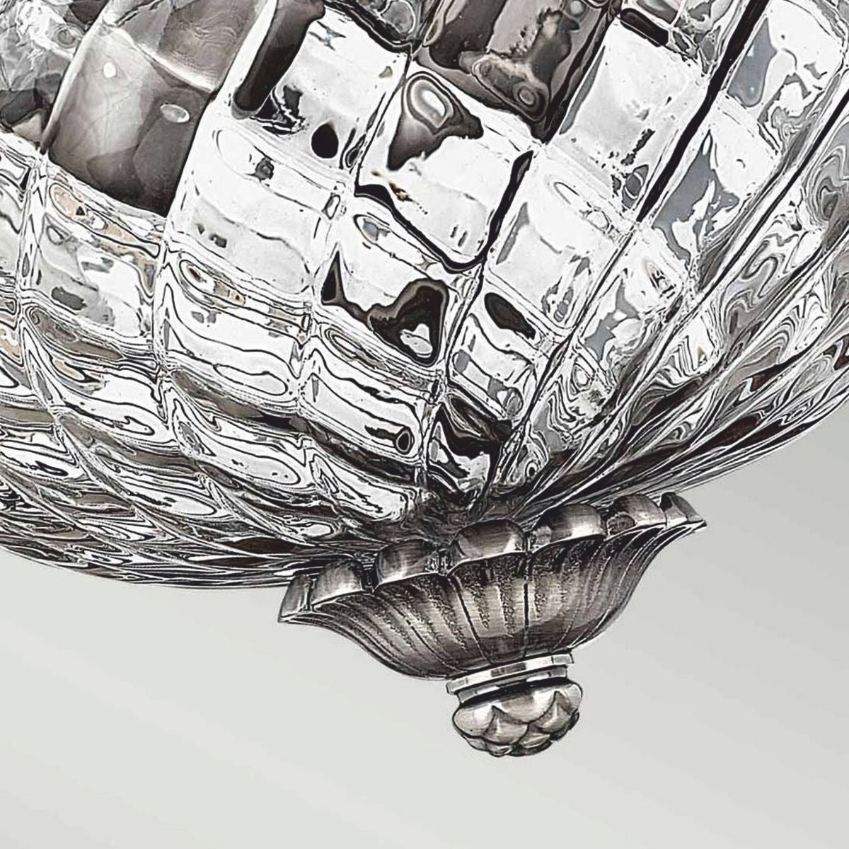 Barock Kristall Deckenleuchte Antik Silber Ø 30,5 cm