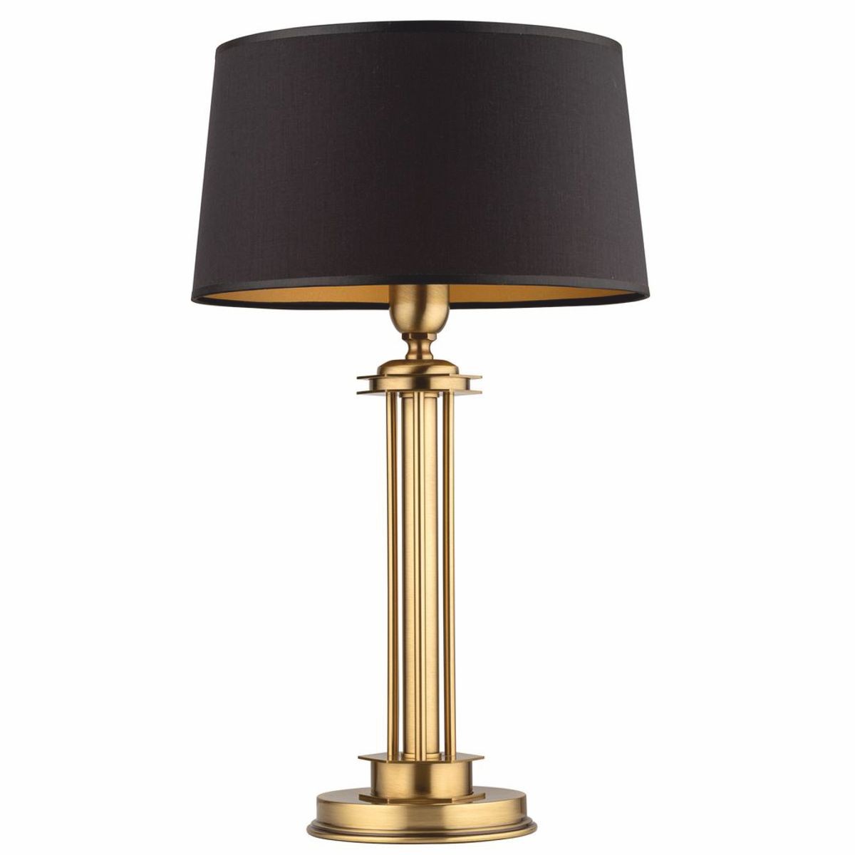 Luxus Barock Tischleuchte Messing mit Patina / Schwarz H. 57 cm