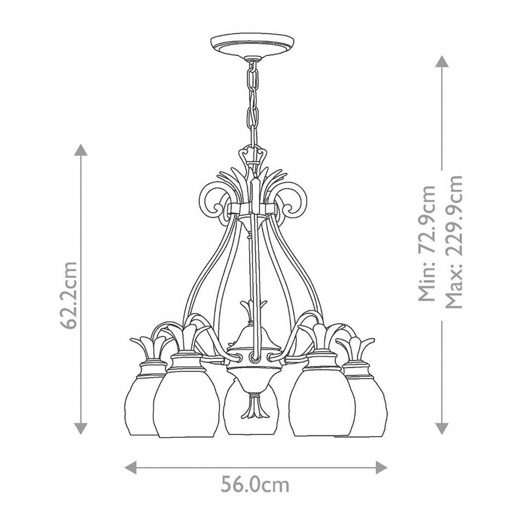Luxus Barock Messing Kronleuchter Bronze Ø 56 x H. 62,2 cm