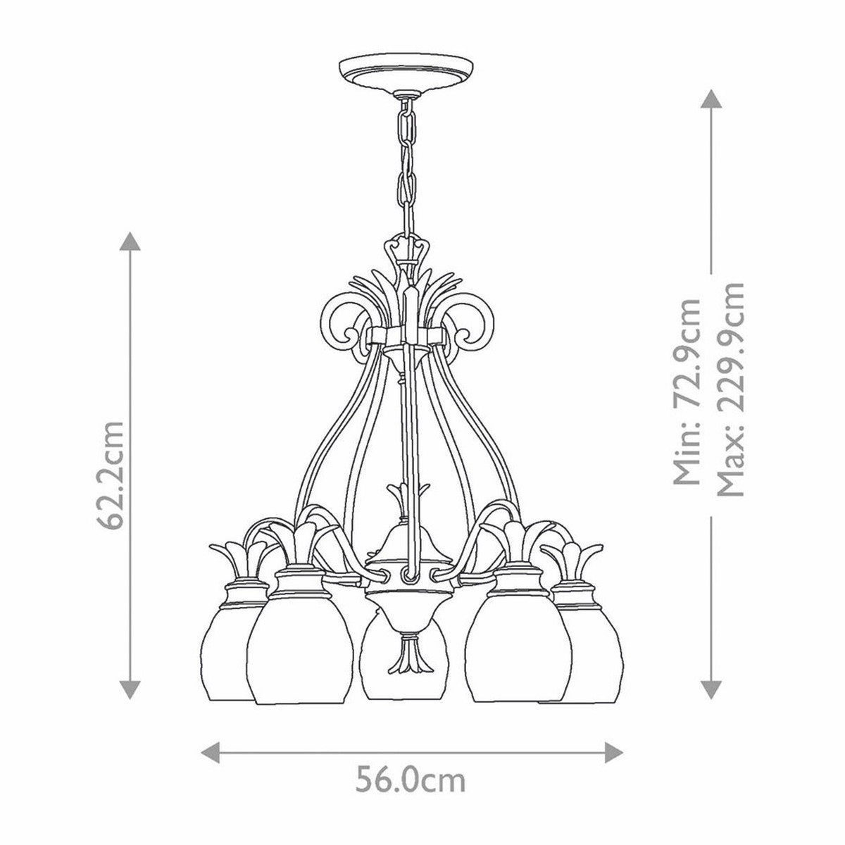 Luxus Barock Messing Kronleuchter Bronze Ø 56 x H. 62,2 cm
