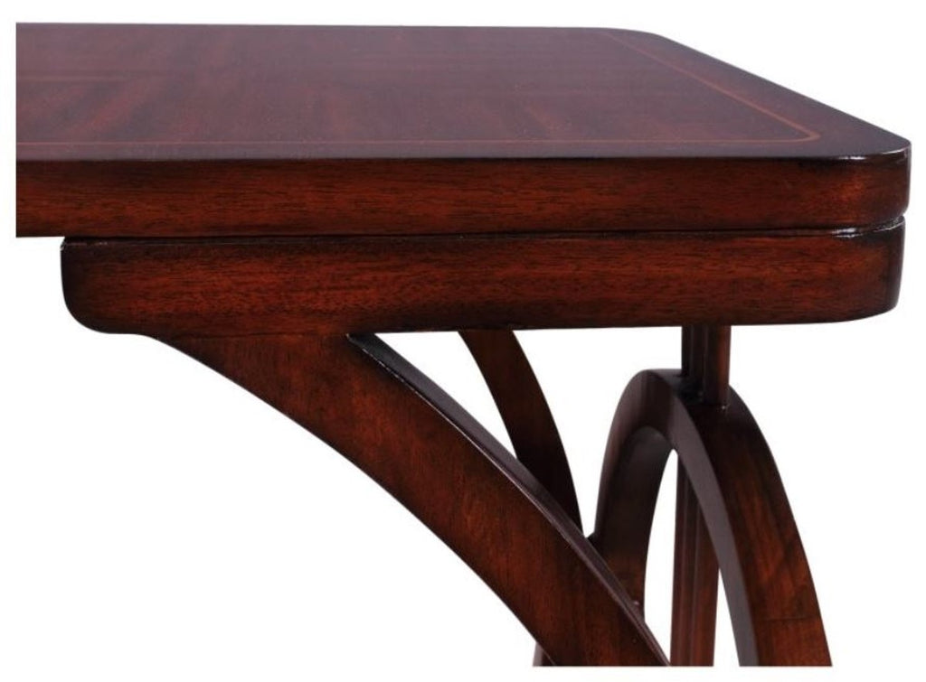 Art Deco Mahagoni Snack Tisch / Beistelltisch Braun 40 x 40 x H. 62 cm - Luxus Möbel