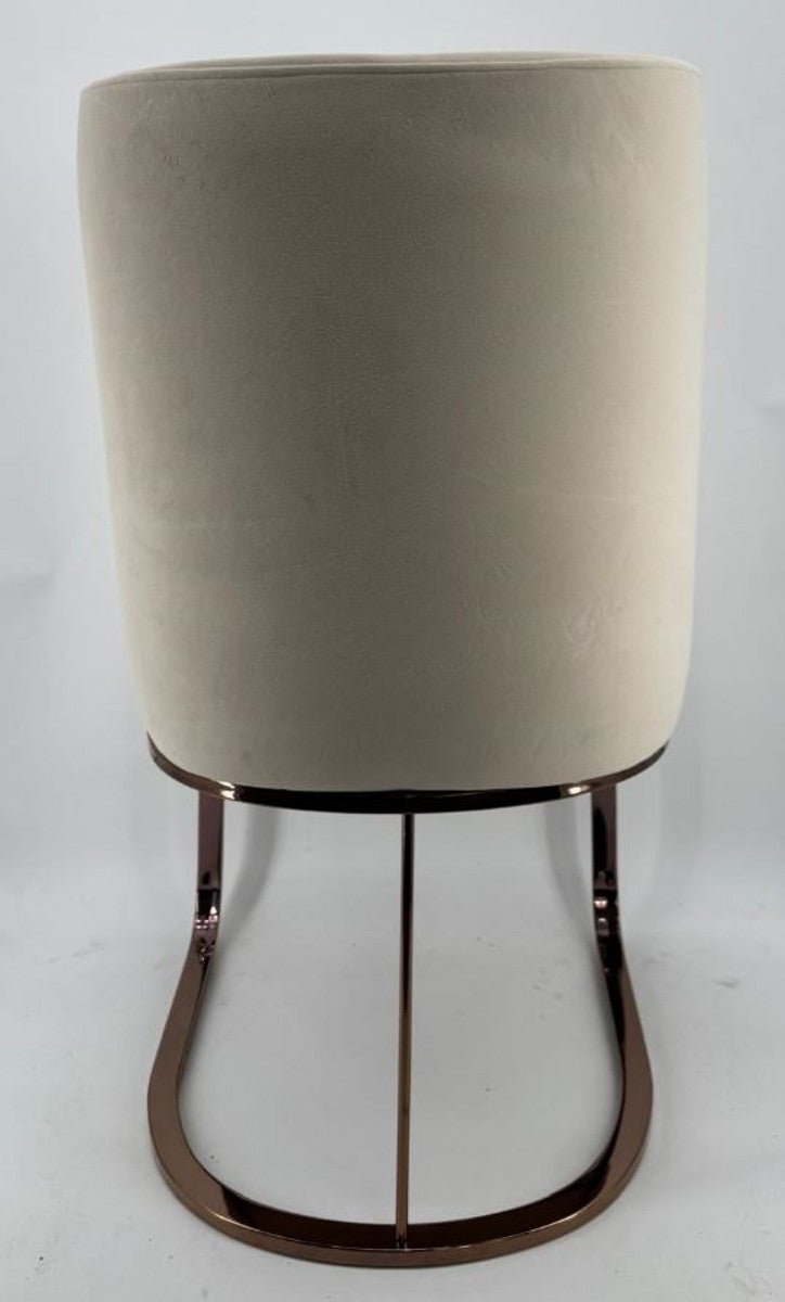 Luxus Esszimmer Stuhl Creme / Bronze - Esszimmer Möbel
