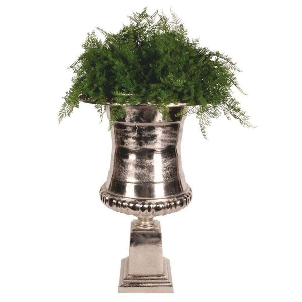 Barock Aluminium Blumentopf Silber H. 71 cm - Barock Deko Accessoires