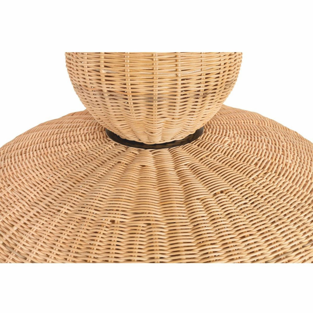 Luxus Rattan LED Hängeleuchte Naturfarben H. 147 cm - Luxus Pendelleuchten