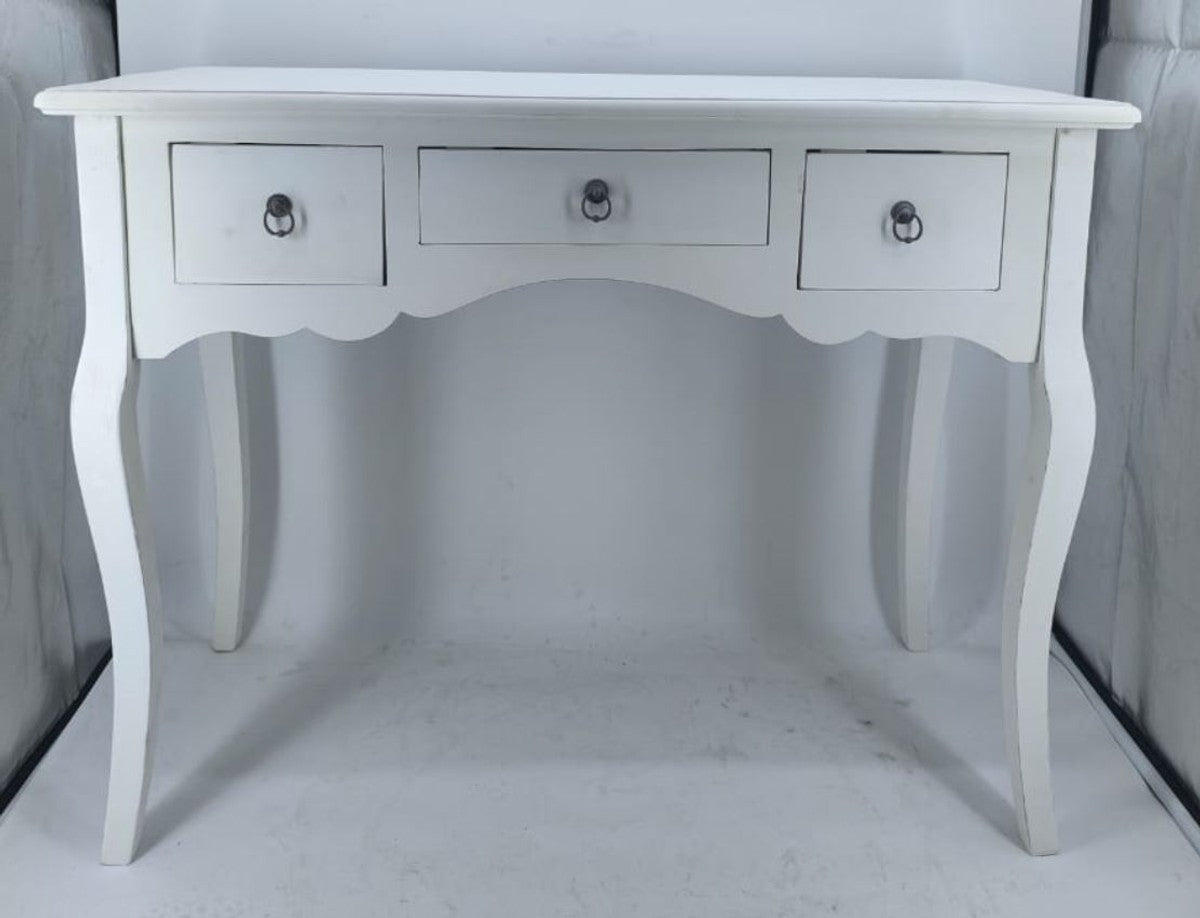 Landhausstil Konsole mit 3 Schubladen Weiß 98 cm - Landhausstil Möbel