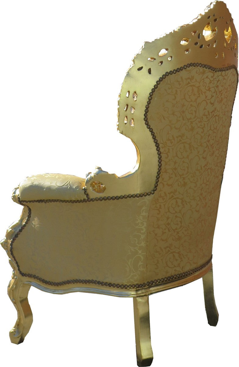 Barock Wohnzimmer Set Versailles II Gold Muster / Antik Gold - 3er Sofa + 2 Sessel