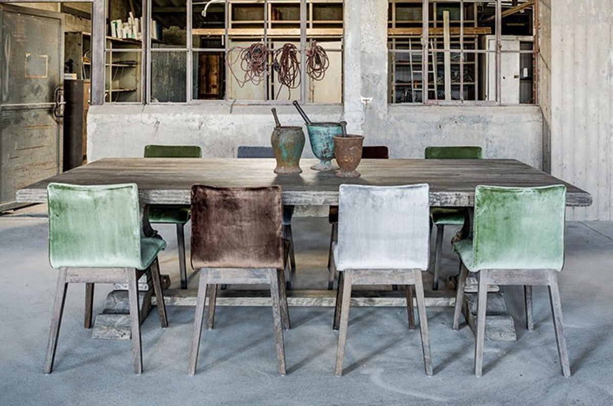 Landhausstil Esstisch Vintage Grau 180 cm - Rustikaler Massivholz Küchentisch