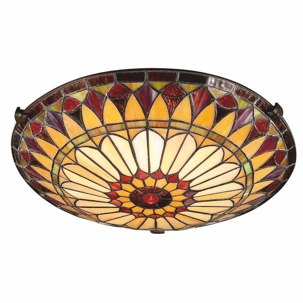 Luxus Tiffany Deckenleuchte Gelb / Rot / Vintage Bronze Ø 42 cm