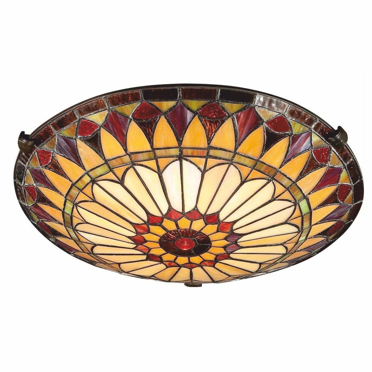 Luxus Tiffany Deckenleuchte Gelb / Rot / Vintage Bronze Ø 42 cm