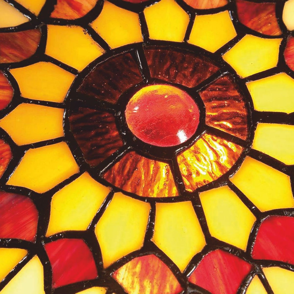 Luxus Tiffany Deckenleuchte Gelb / Rot / Vintage Bronze Ø 42 cm