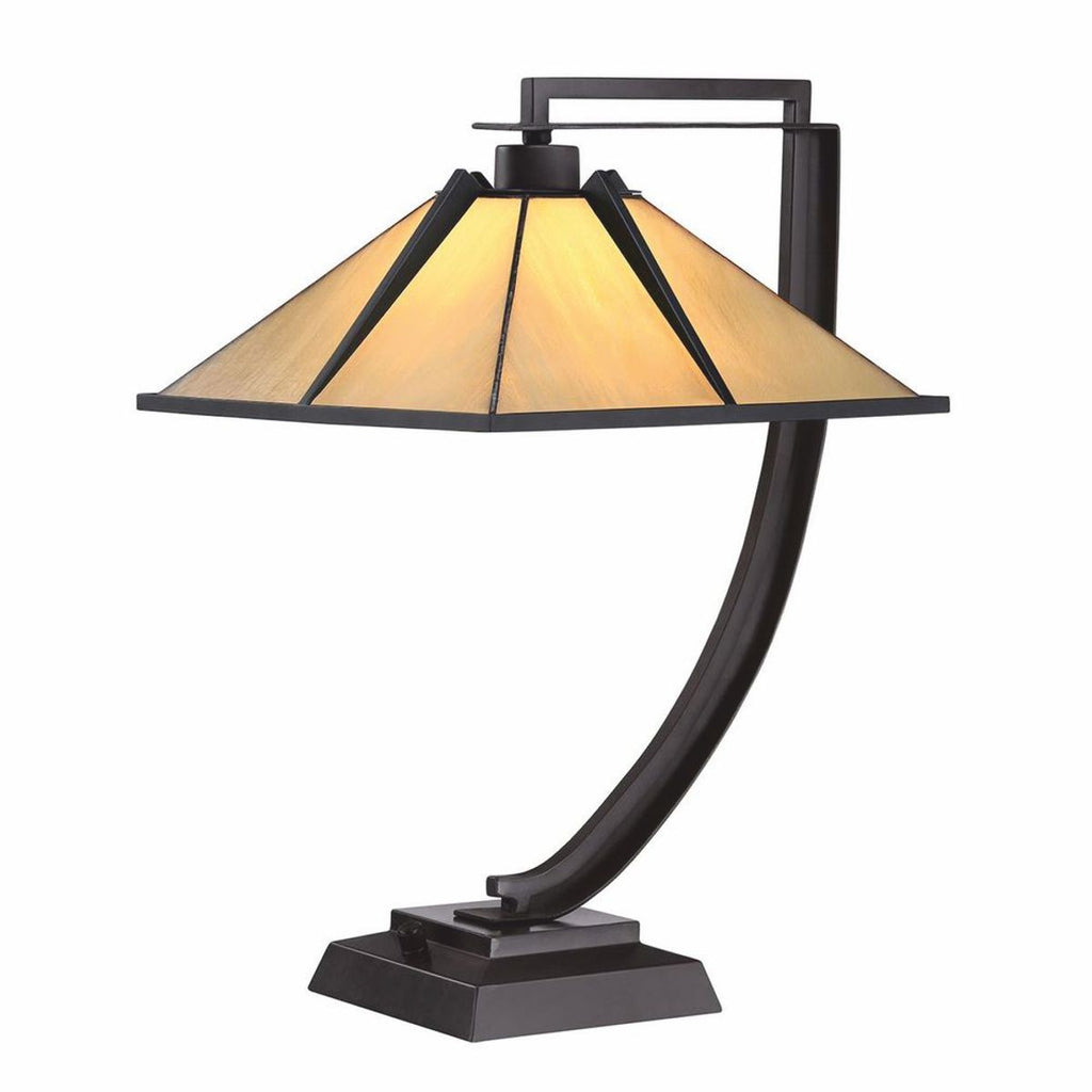 Luxus Tiffany Tischleuchte Creme / Bronze H. 54,8 cm - Tiffany Leuchten