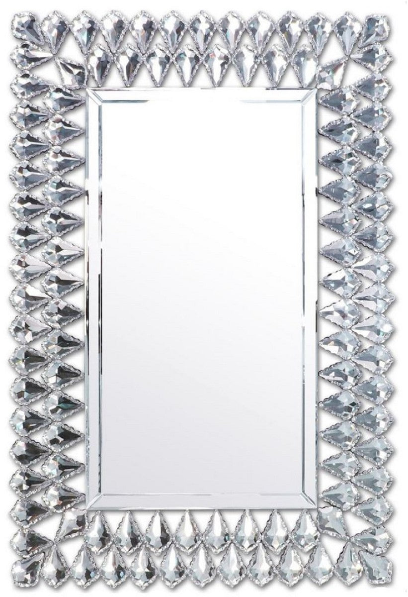 Art Deco Kristall Wandspiegel 66, 2 x 3 x H. 96,6 cm - Rechteckiger Wohnzimmer Spiegel - Art Deco Möbel