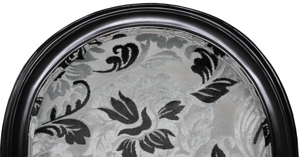 Barock Esszimmer Stuhl Mod2 Blumenmuster / Antik Schwarz - Möbel